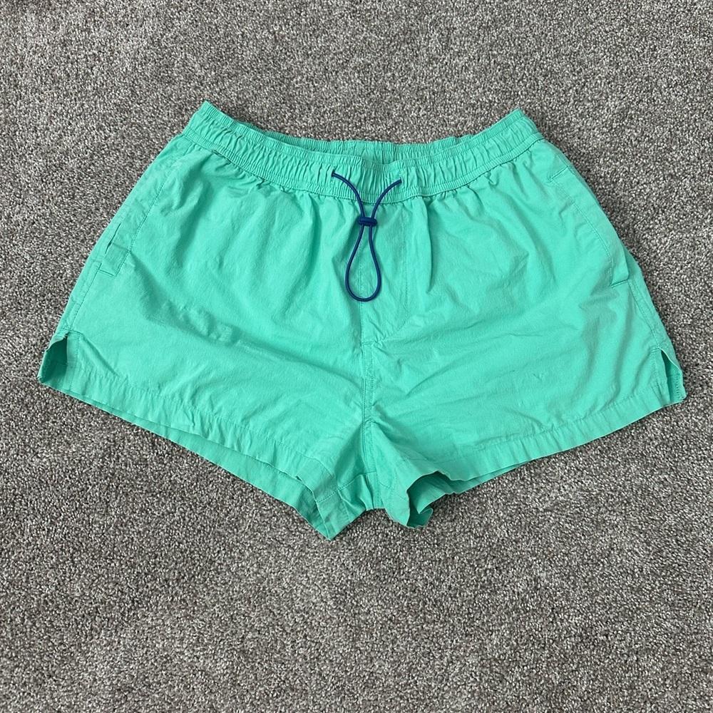 Green Athletic Camp Shorts with Drawstring